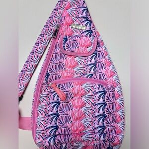 Simply Southern Sling bag Pink & blue shell design nylon material preppy outdoor